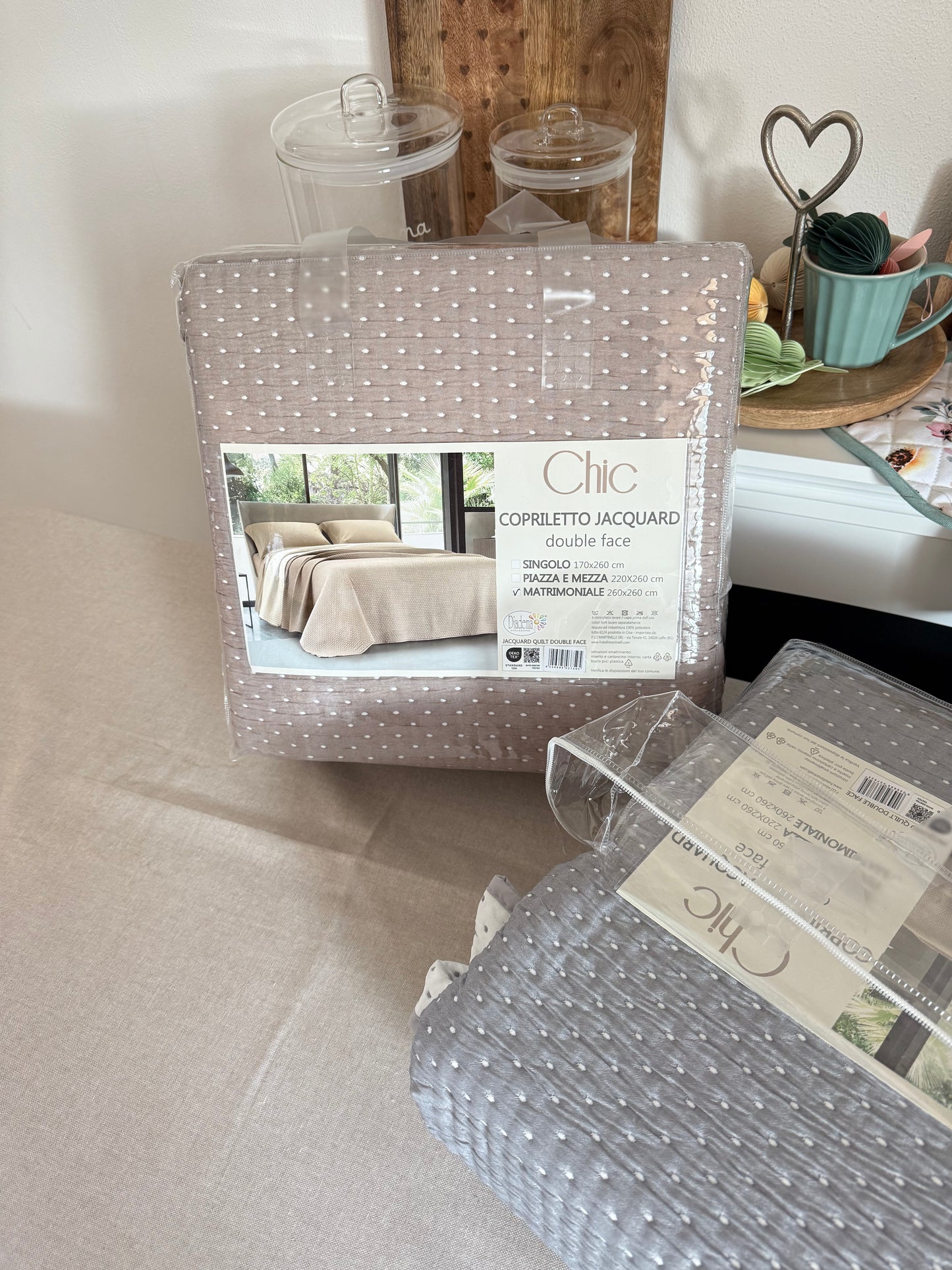 Copriletto matrimoniale CHIC double face - 2 varianti colore