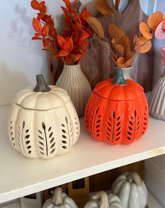 Bruciatore oli profumati / cera di soia ZUCCA in 2 colori