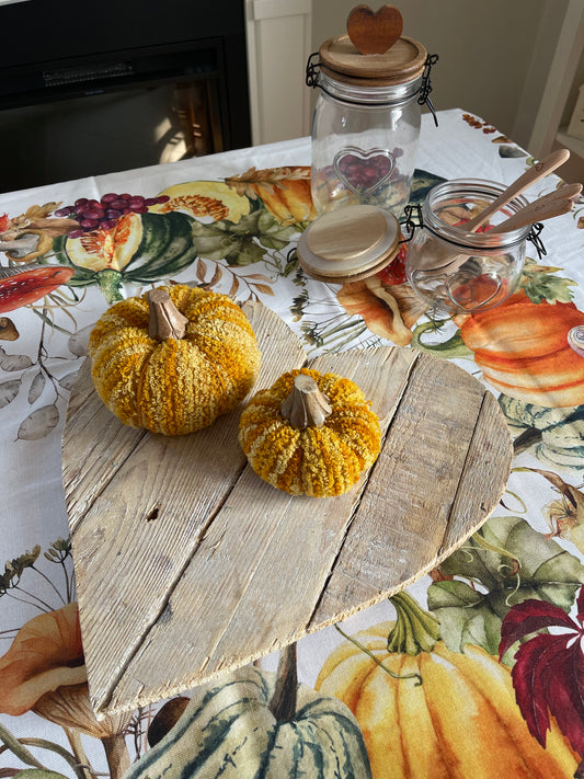 Decorazione ZUCCA GIALLA in tessuto bouclè - 2 misure
