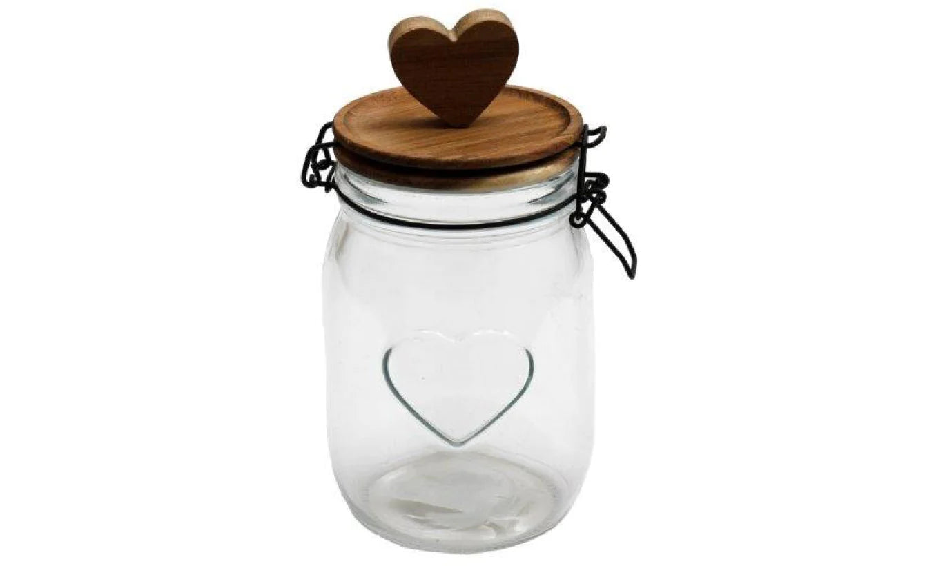 Barattolo In Vetro Con Tappo In Ceramica Cuore