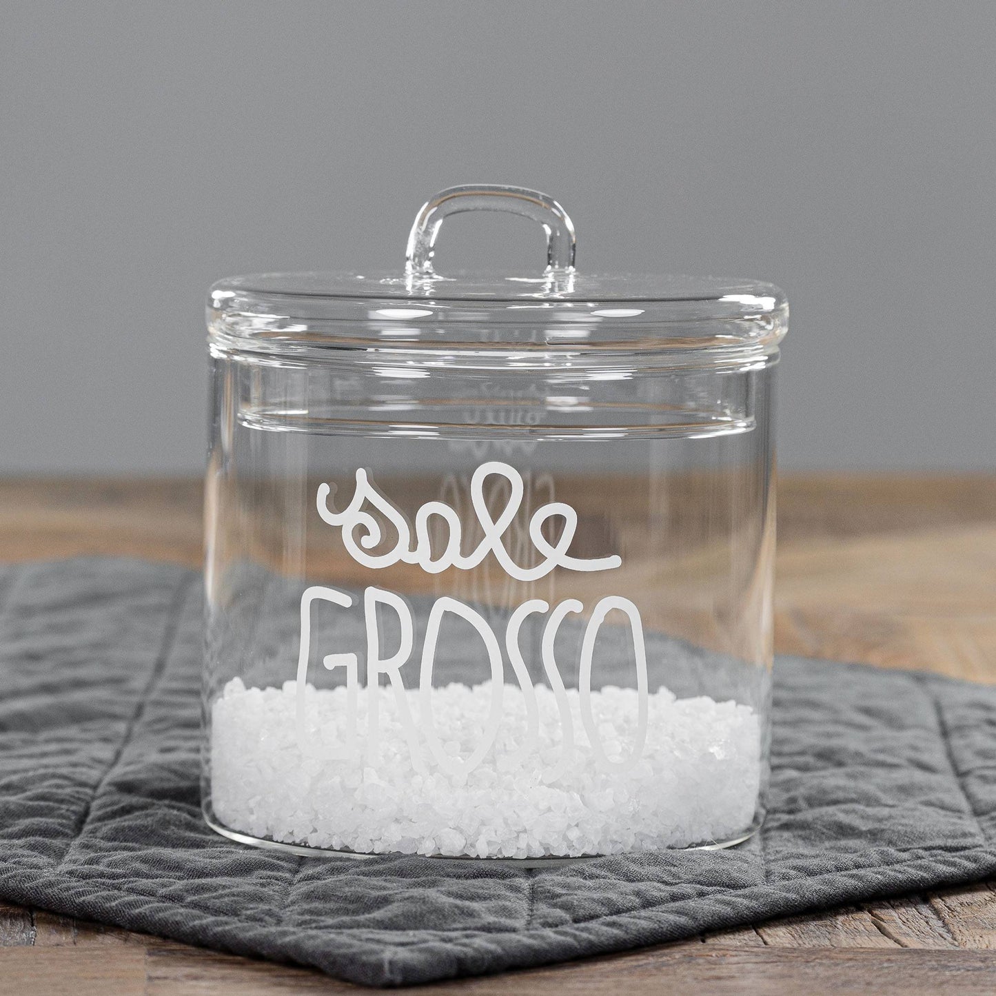Barattolo in vetro borosilicato SALE GROSSO