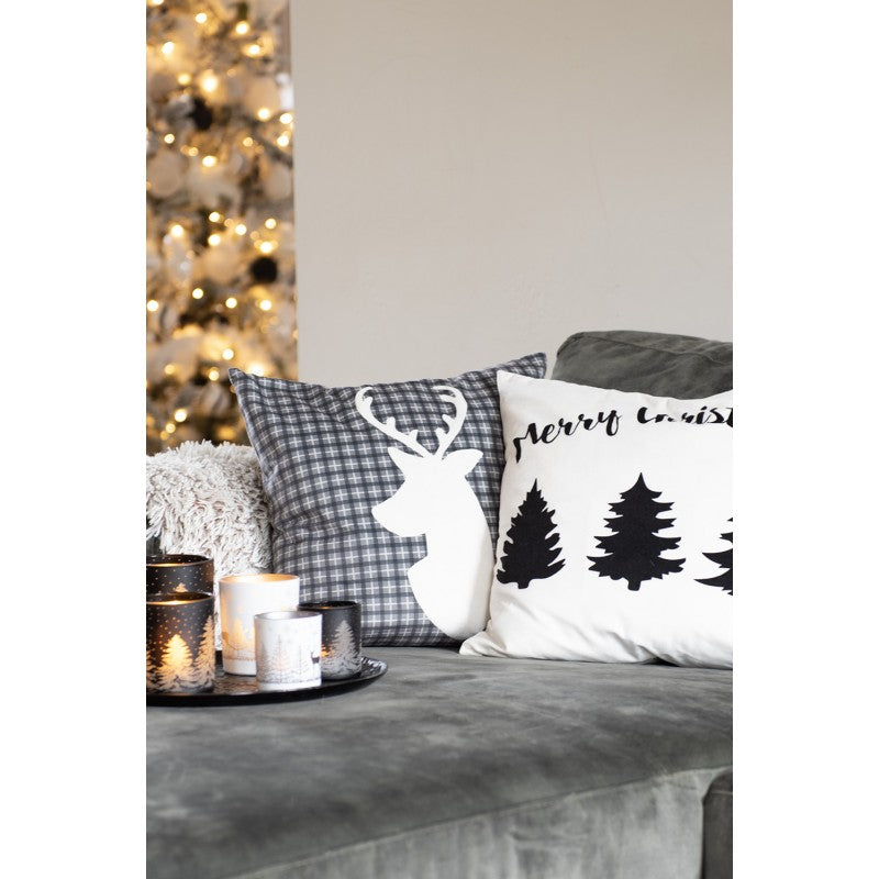 Cuscino ALCE tartan grigio 45x45cm 100% cotone