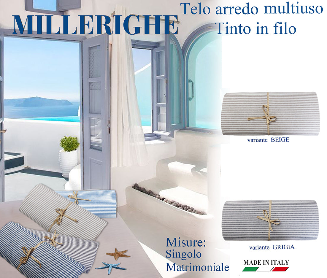 Telo arredo / Copriletto MILLE RIGHE (singolo e matrimoniale)