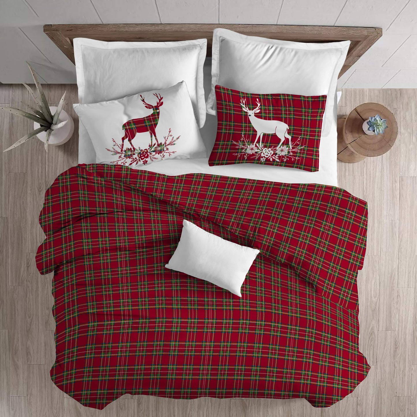 Parure Copripiumino TARTAN CERVO - 4 varianti colore