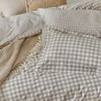 Set Copripiumino matrimoniale VICHY BEIGE double face