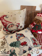 Cuscino BABBO NELLA NEVE in gobelin con fili di lurex