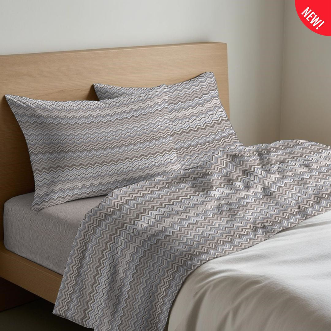 Completo letto ZIG ZAG simil Missoni - 2 varianti colore