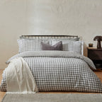 Set Copripiumino matrimoniale VICHY GRIGIO double face