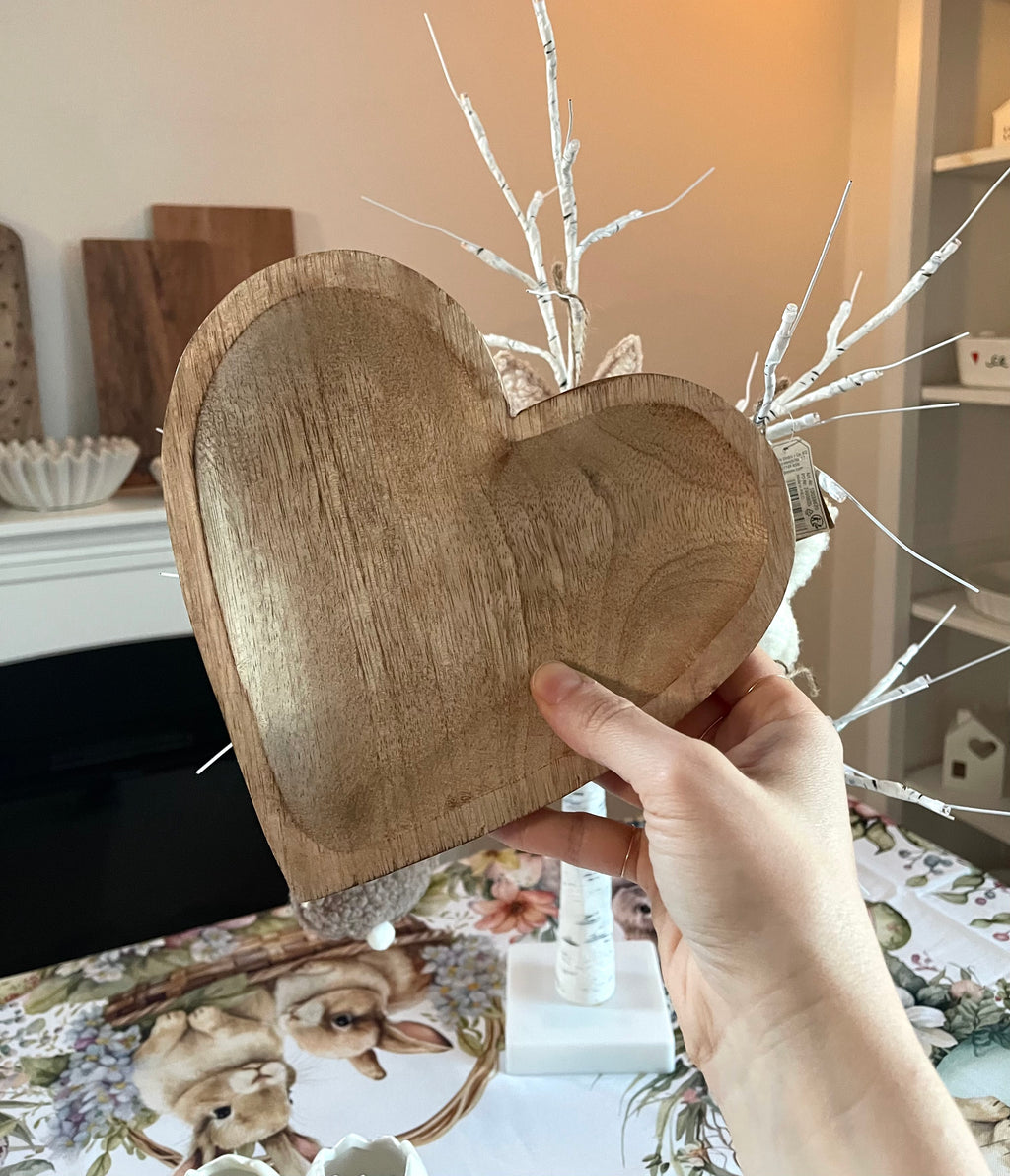 Vassoio/svuotatasche CUORE in legno