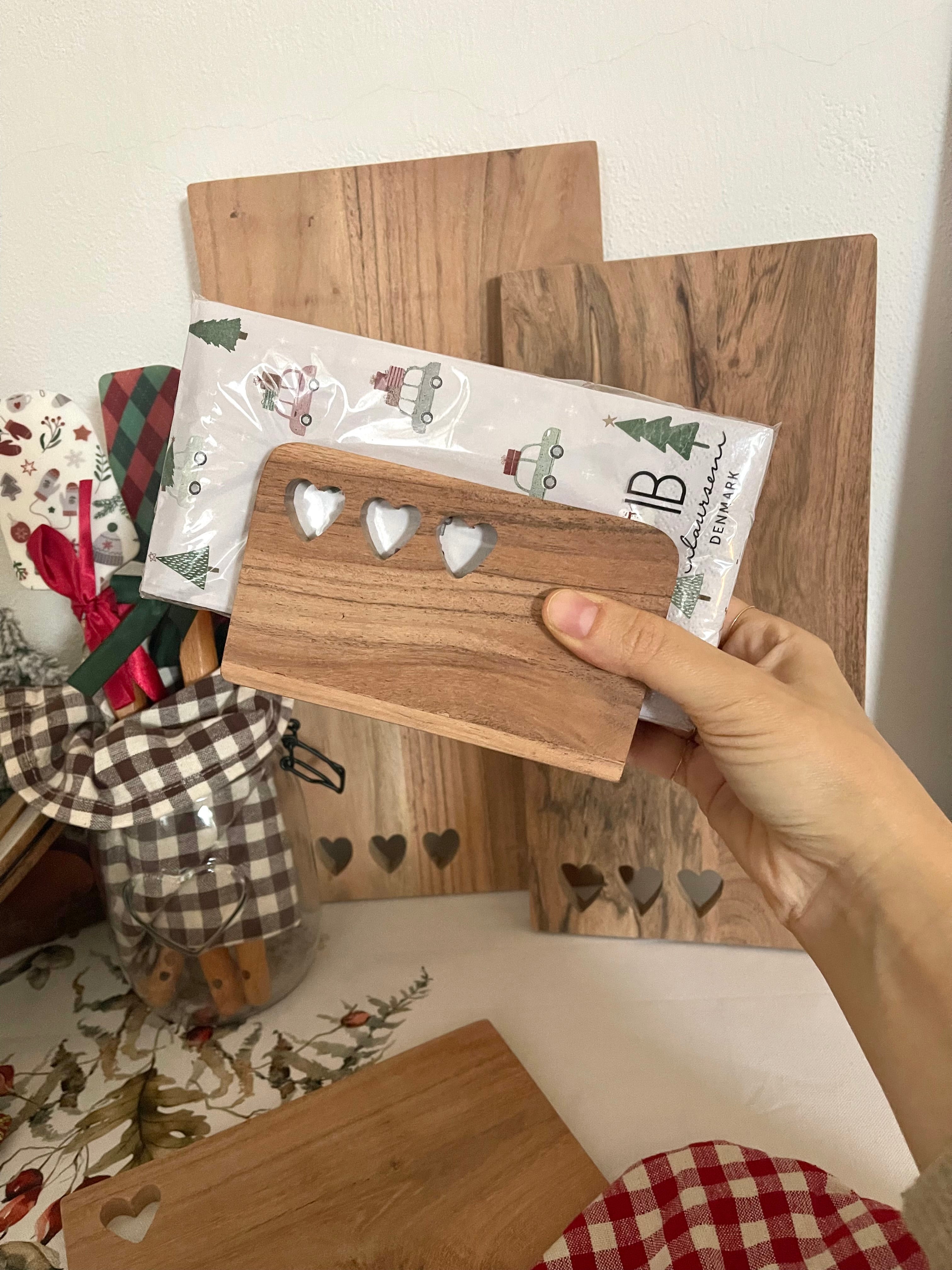 ULTIMI! Porta tovaglioli in legno CUORICINI