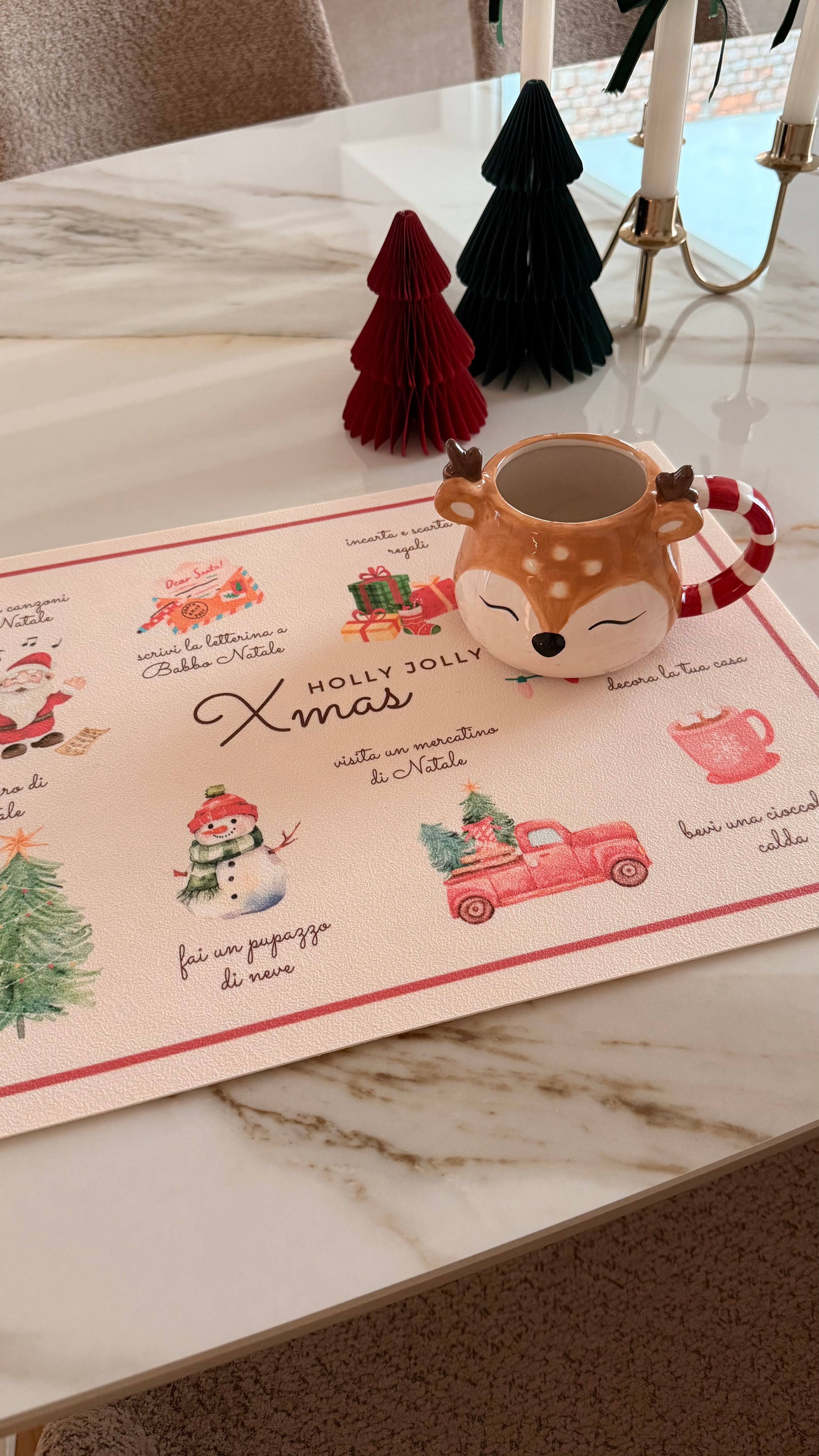 NUOVE tovagliette HOLLY JOLLY XMAS