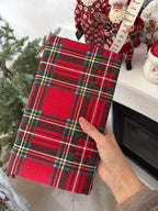 Tovaglia TARTAN con brillantini di lurex oro ✨ 12 persone