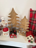 Albero WOOD in legno con renna in acciaio