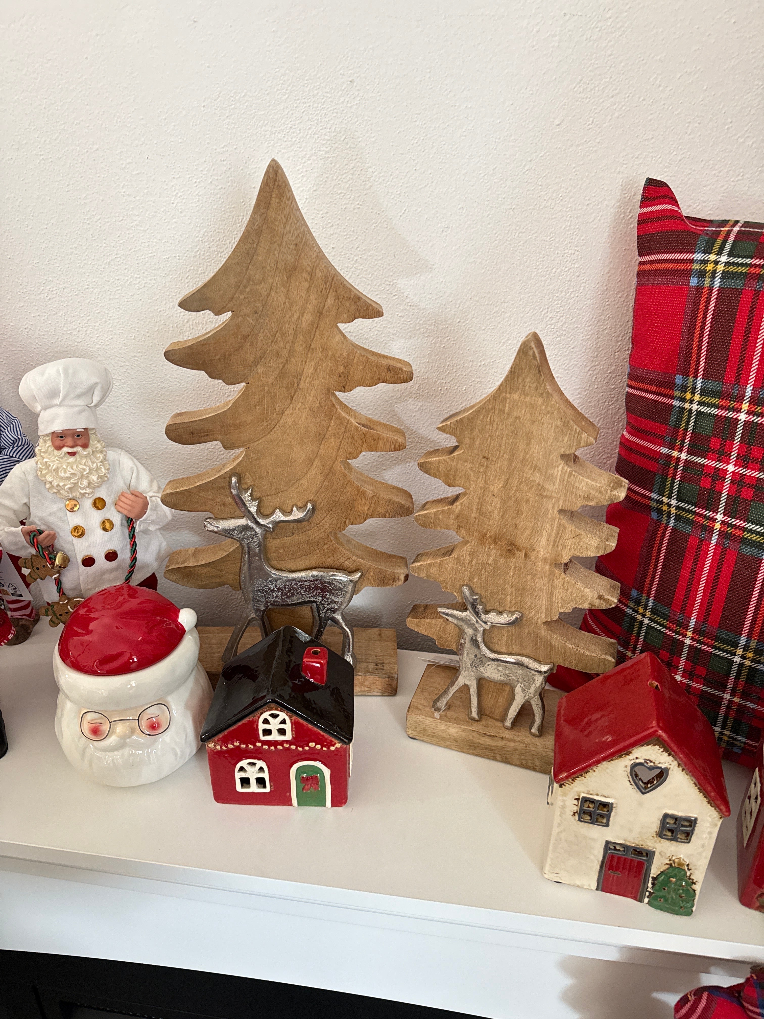 Albero WOOD in legno con renna in acciaio