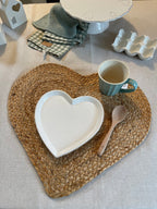 Tovaglietta americana in juta a forma di cuore PERSONALIZZABILE diam 36cm