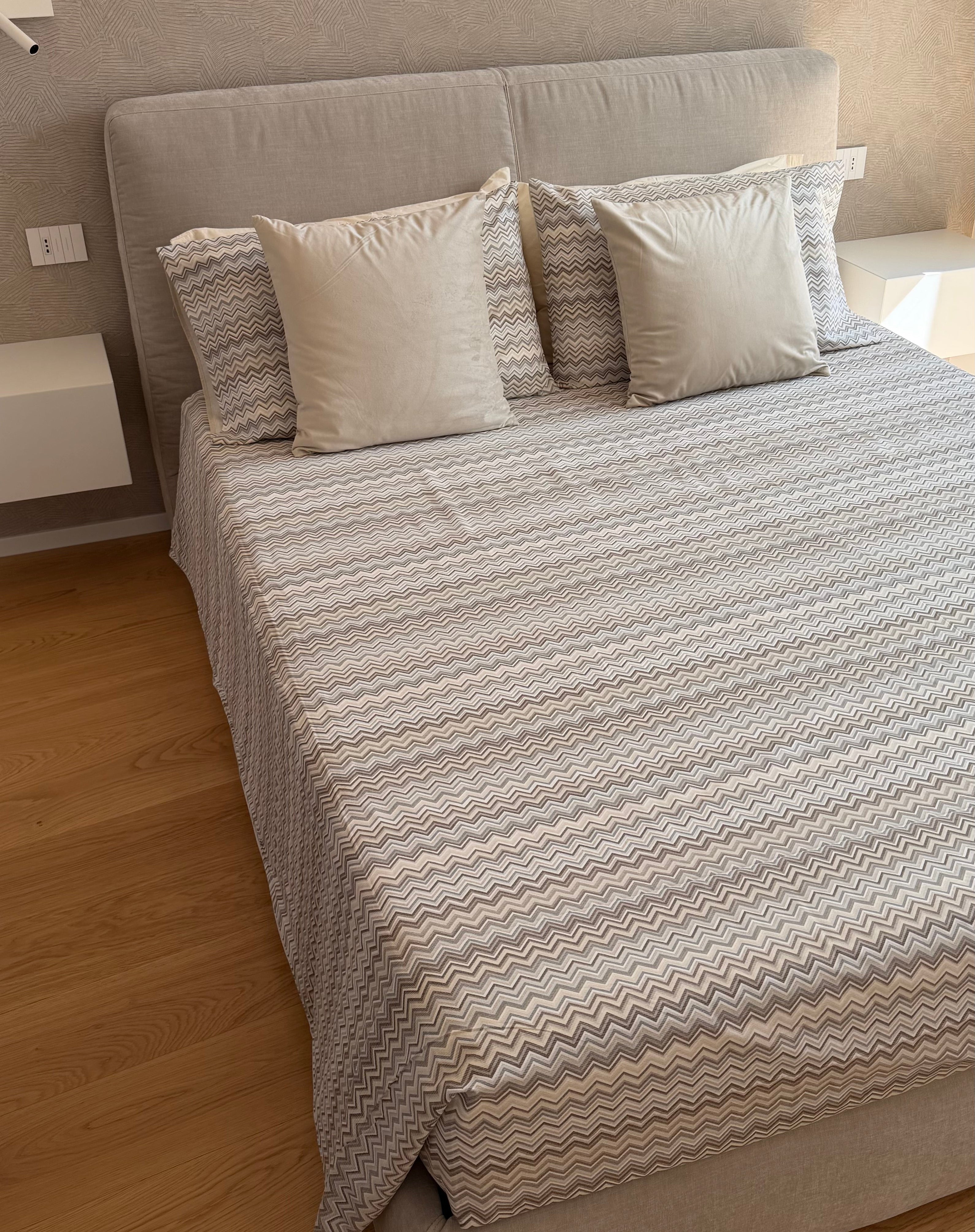 Parure Copripiumino ZIG ZAG simil Missoni - 2 varianti colore