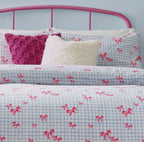 Set Copripiumino matrimoniale FIOCCHI & VICHY AZZURRO