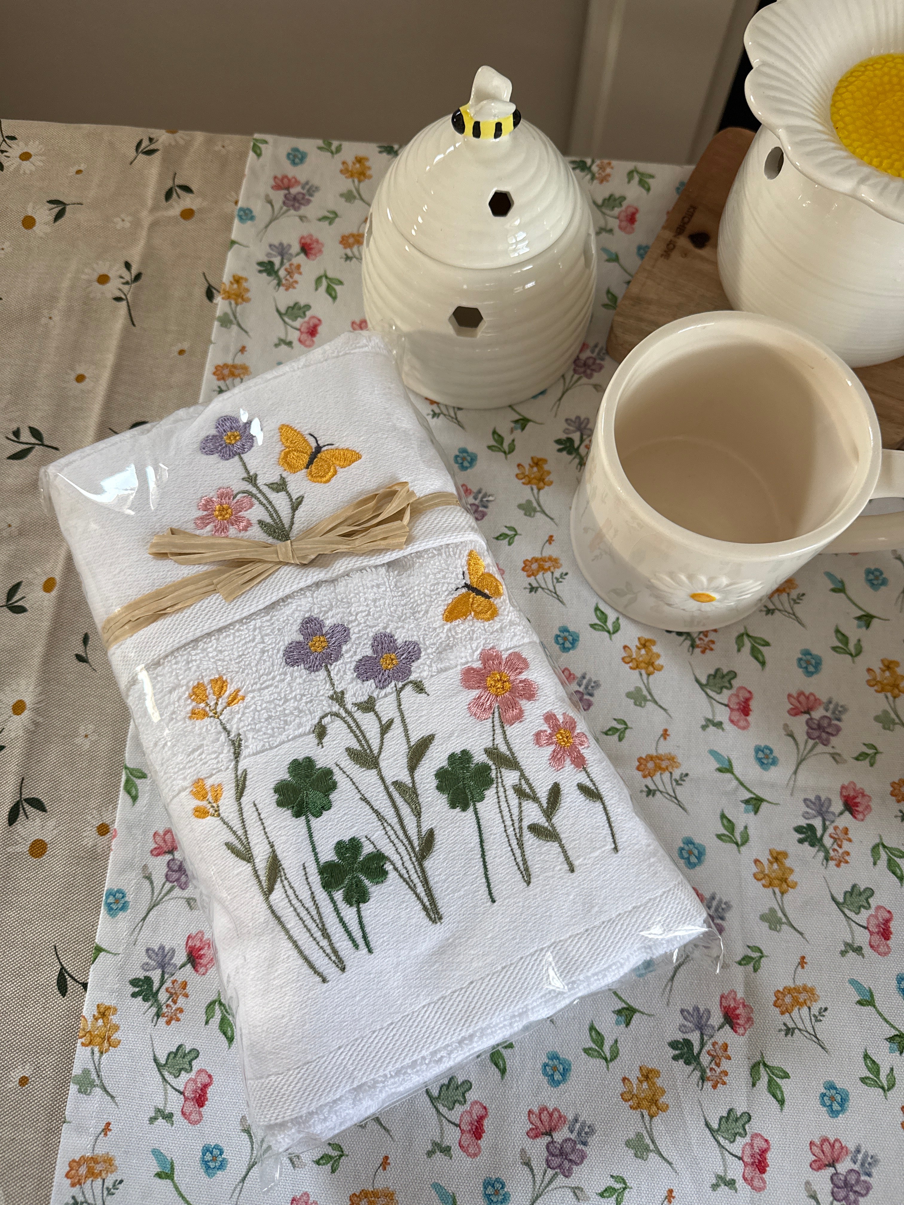 Coppia spugne viso + ospite FIORI DI CAMPO