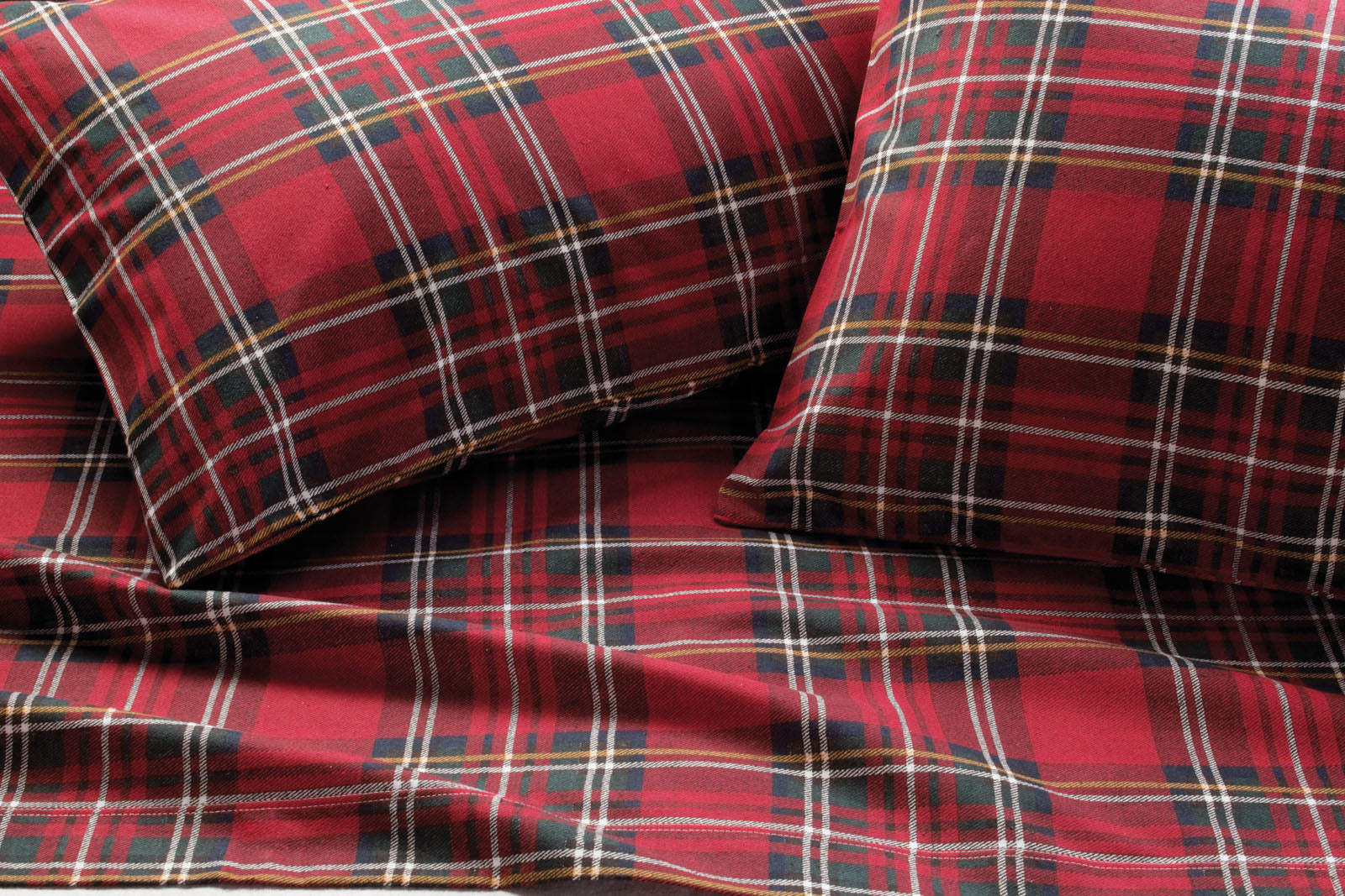 Completo letto in FLANELLA matrimoniale TARTAN