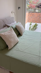 Parure copripiumino tinta unita VERDE - personalizzabile