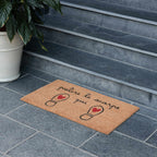 Maxi zerbino PULIRE LE SCARPE QUI in fibra di cocco 75x45cm