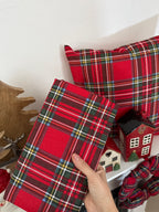 Tovaglia TARTAN con brillantini di lurex oro ✨ 12 persone