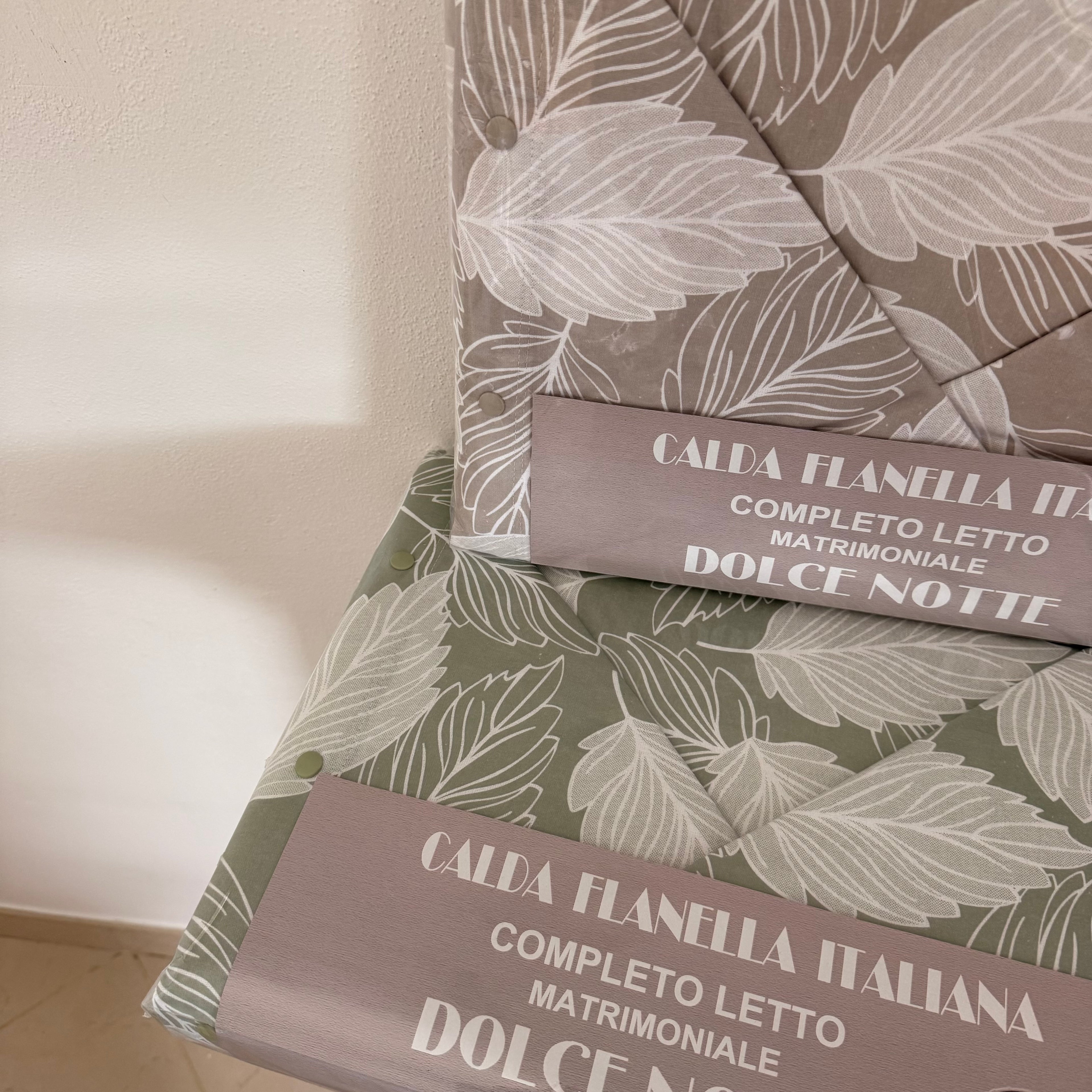 Completo letto NATURA matrimoniale in FLANELLA - 2 varianti colore