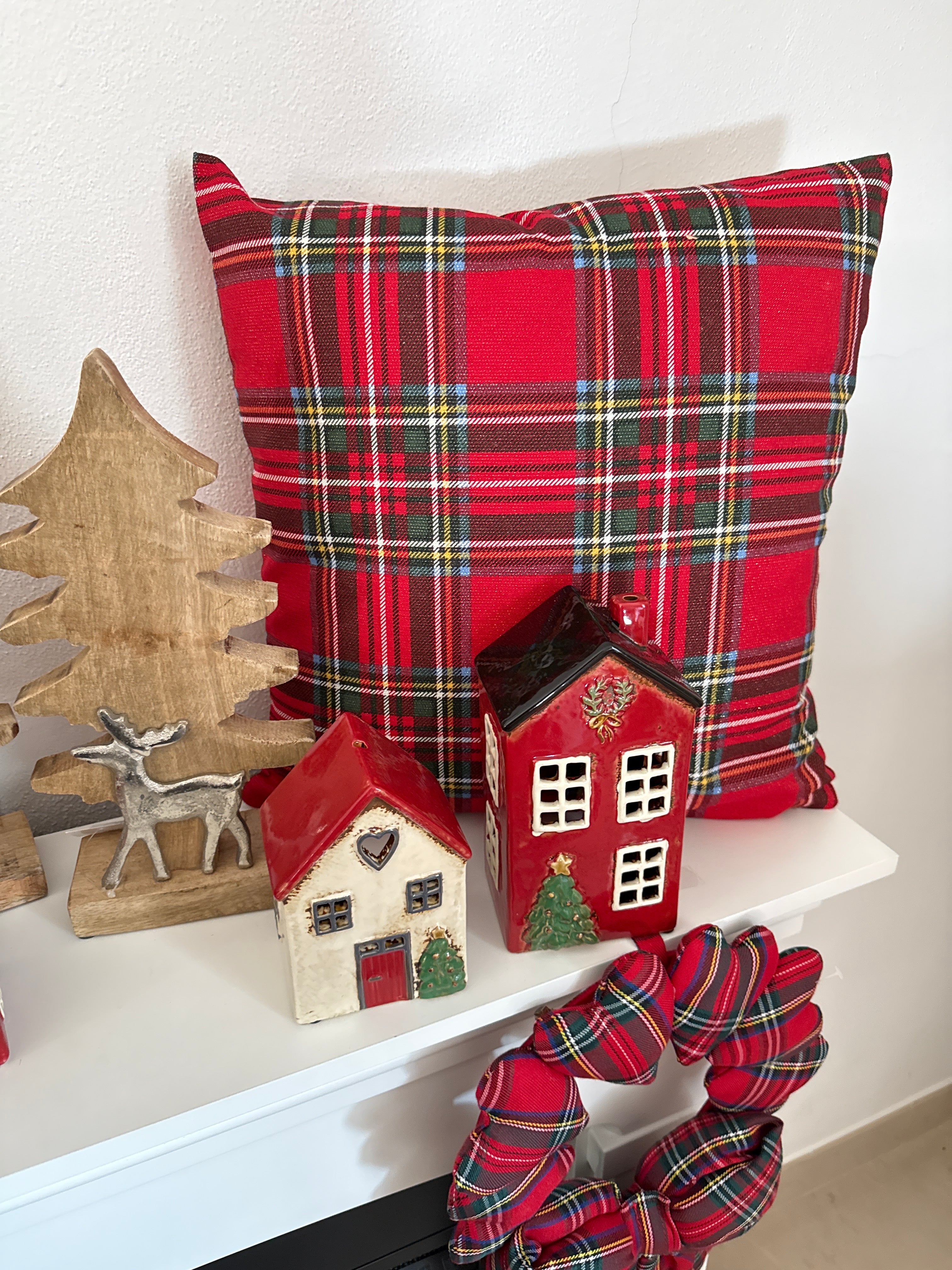 Cuscino TARTAN con brillantini lurex oro ✨