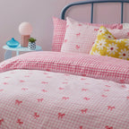 Set Copripiumino matrimoniale FIOCCHI VICHY ROSA double face