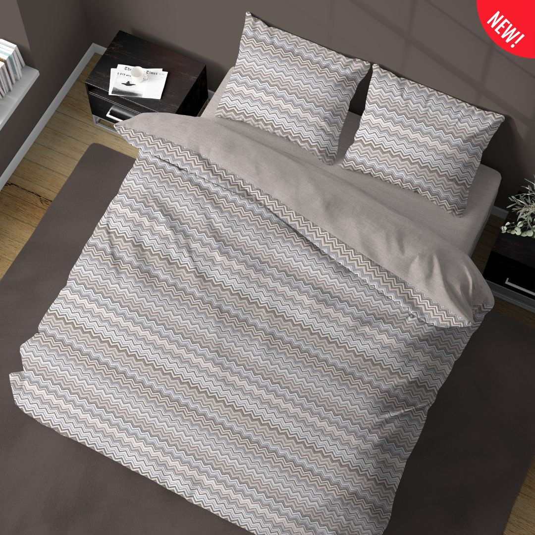 Parure Copripiumino ZIG ZAG simil Missoni - 2 varianti colore