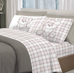 Completo letto TARTAN ORSETTO PRIMAVERA - 4 varianti colore