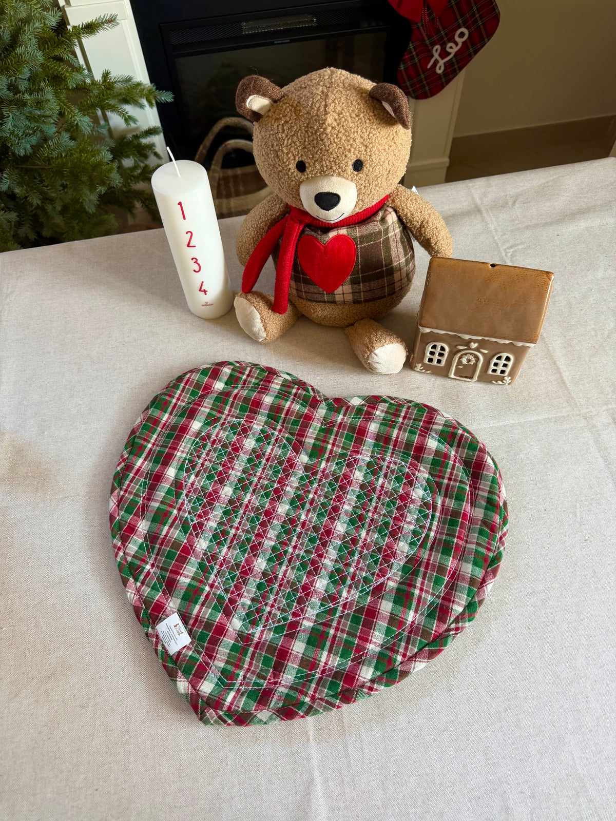 Tovaglietta boutis XMAS TIME - a forma di cuore e double face