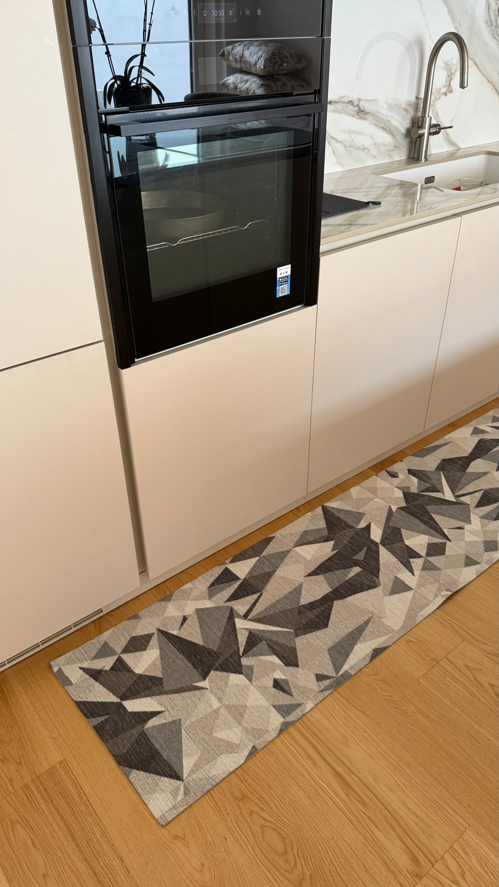Passatoia GEOMETRIE in ciniglia e pvc - 2 varianti colore
