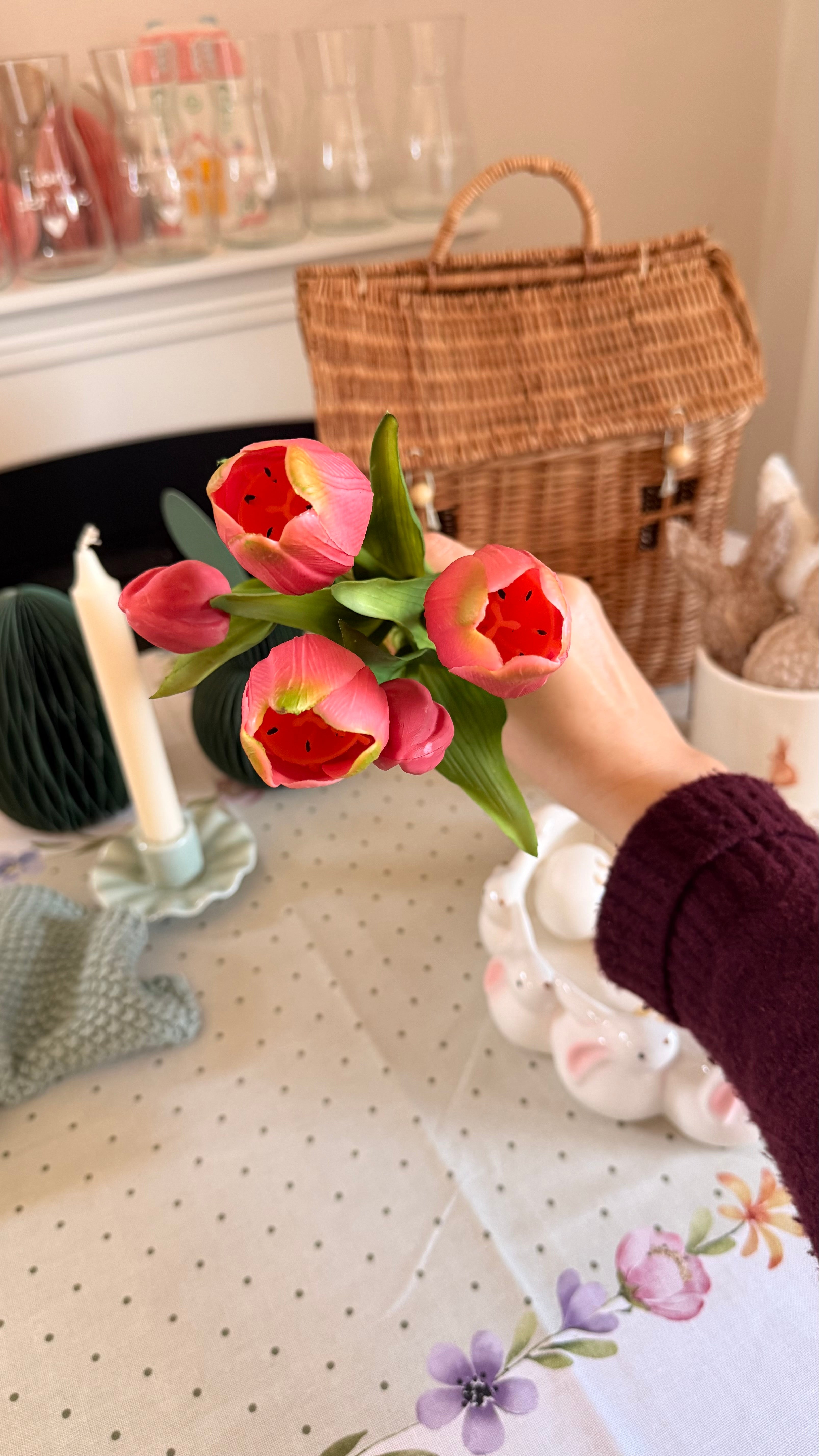 Mazzo di TULIPANI FUCSIA 33cm