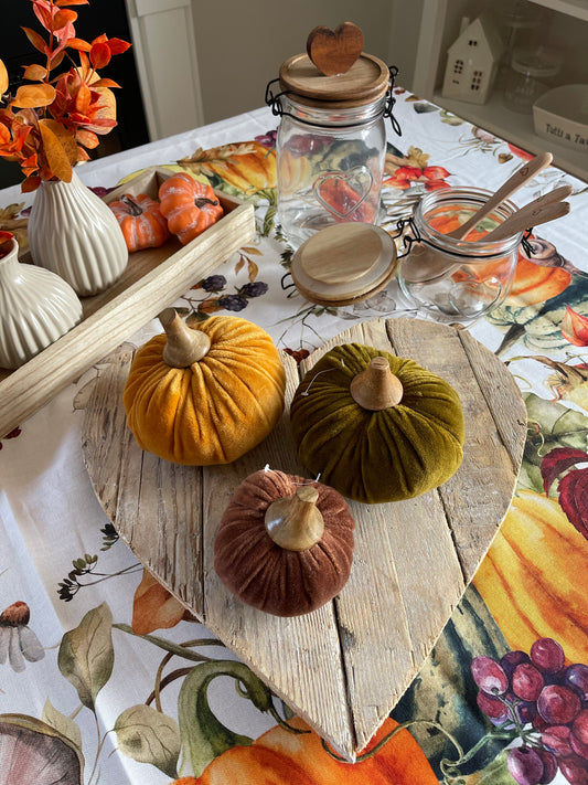 Decorazione ZUCCA MARRONE in velluto - 2 misure