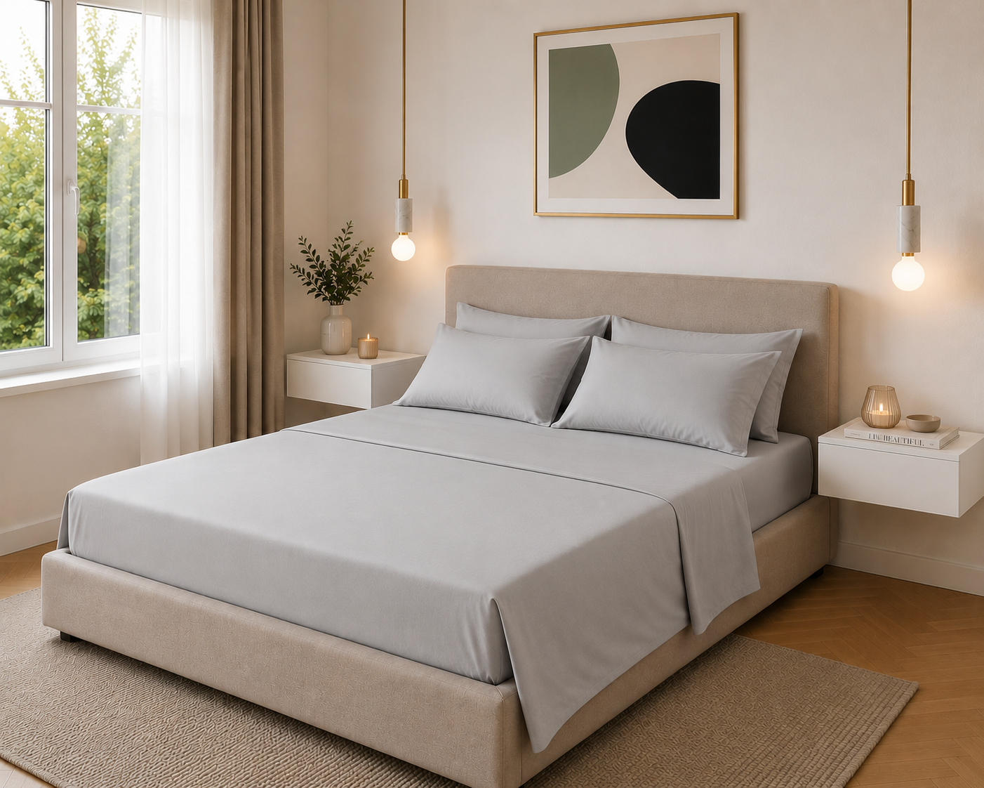 Completo letto tinta unita GRIGIO CHIARO - 3 misure