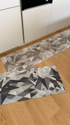 Passatoia GEOMETRIE in ciniglia e pvc - 2 varianti colore