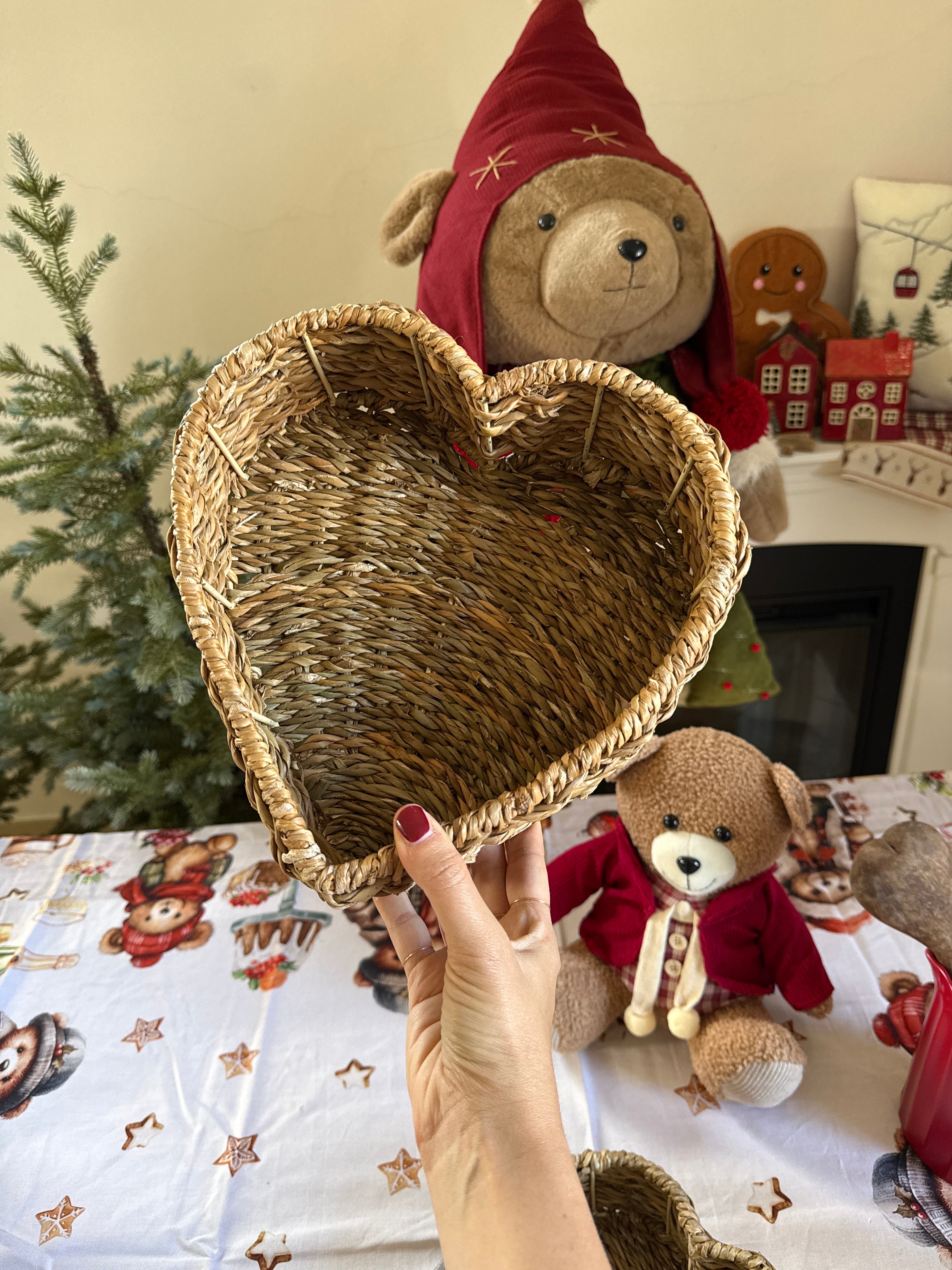 2 cesti intrecciati cuore LOVE