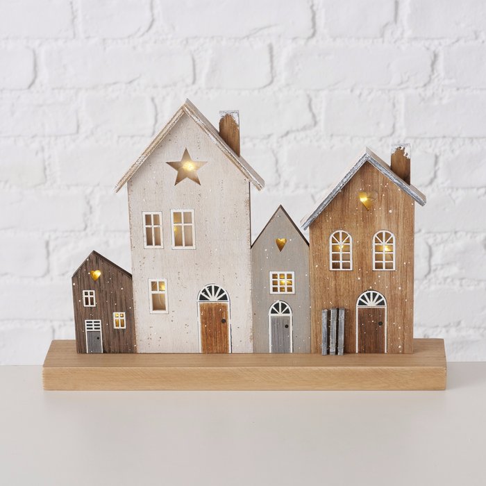 Casette decorative in legno WOODY con luci a led