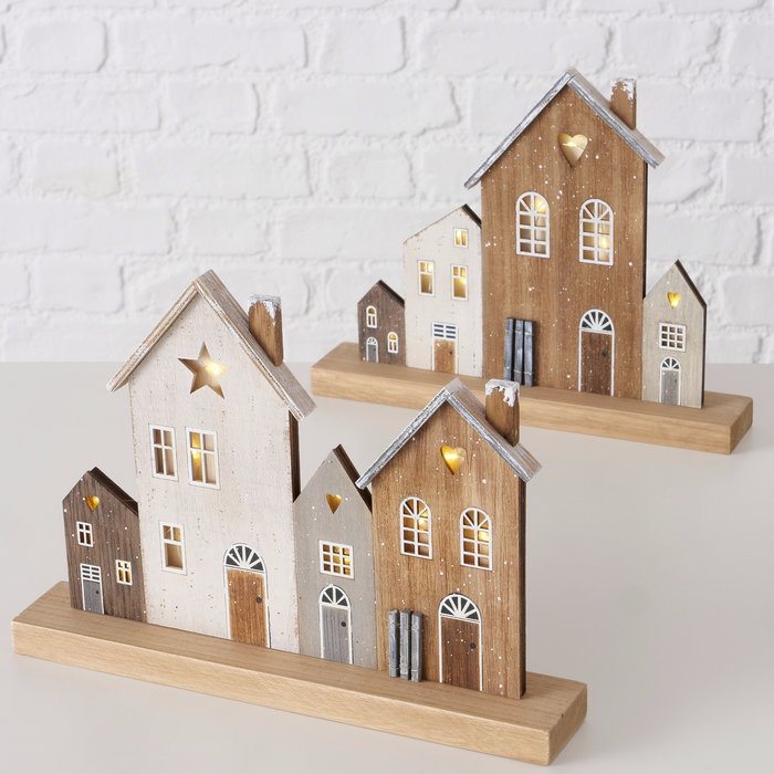 Casette decorative in legno WOODY con luci a led