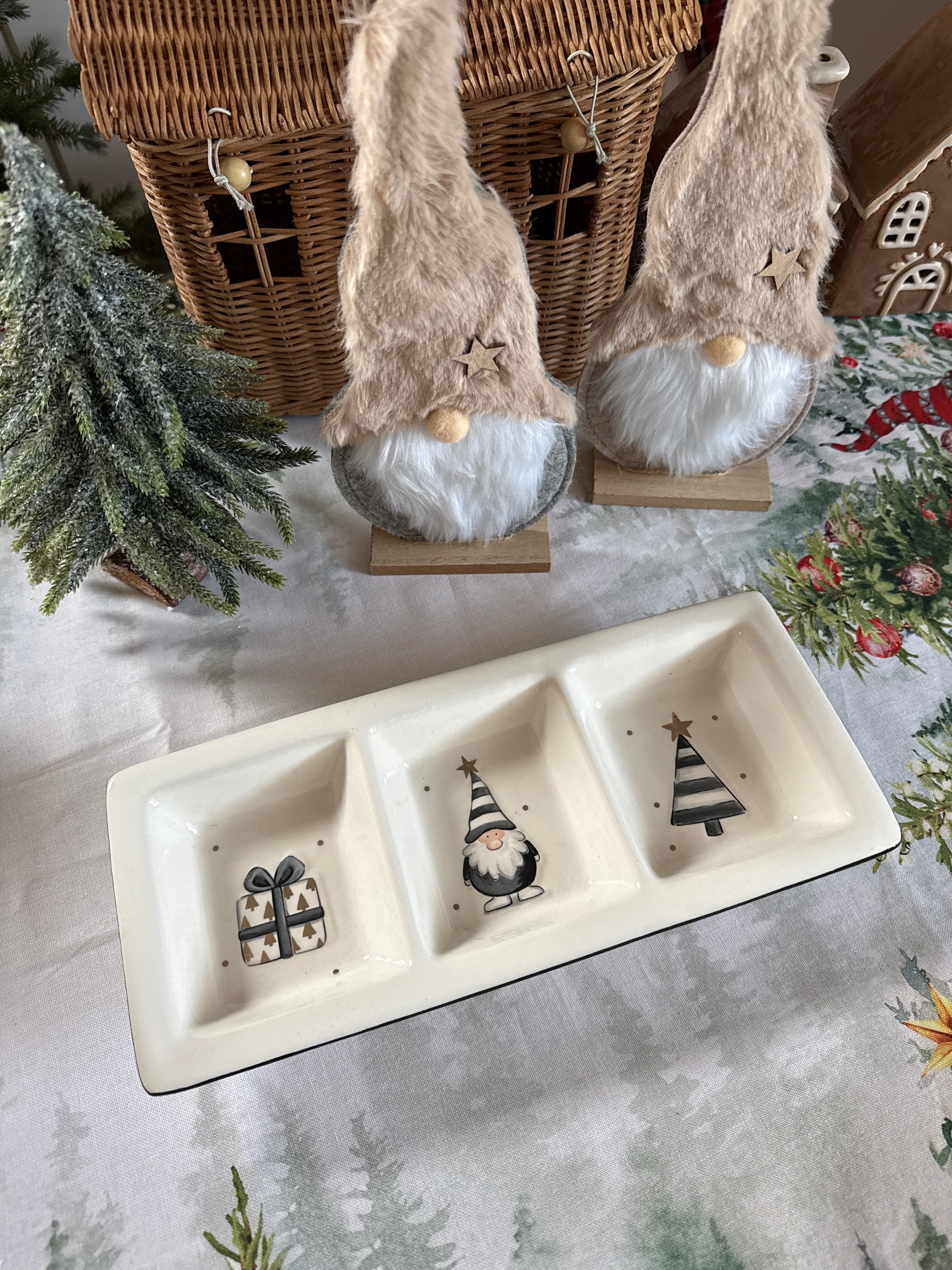 Piatto TRIS in ceramica e gres GNOMO GRAY