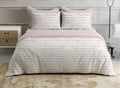 Completo letto FIOCCO ROSA matrimoniale in PERCALLE di cotone DOUBLE FACE