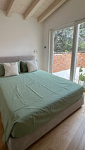 Completo letto tinta unita VERDE matrimoniale - personalizzabile
