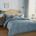 Set Copripiumino matrimoniale FLORAL AZZURRO double face