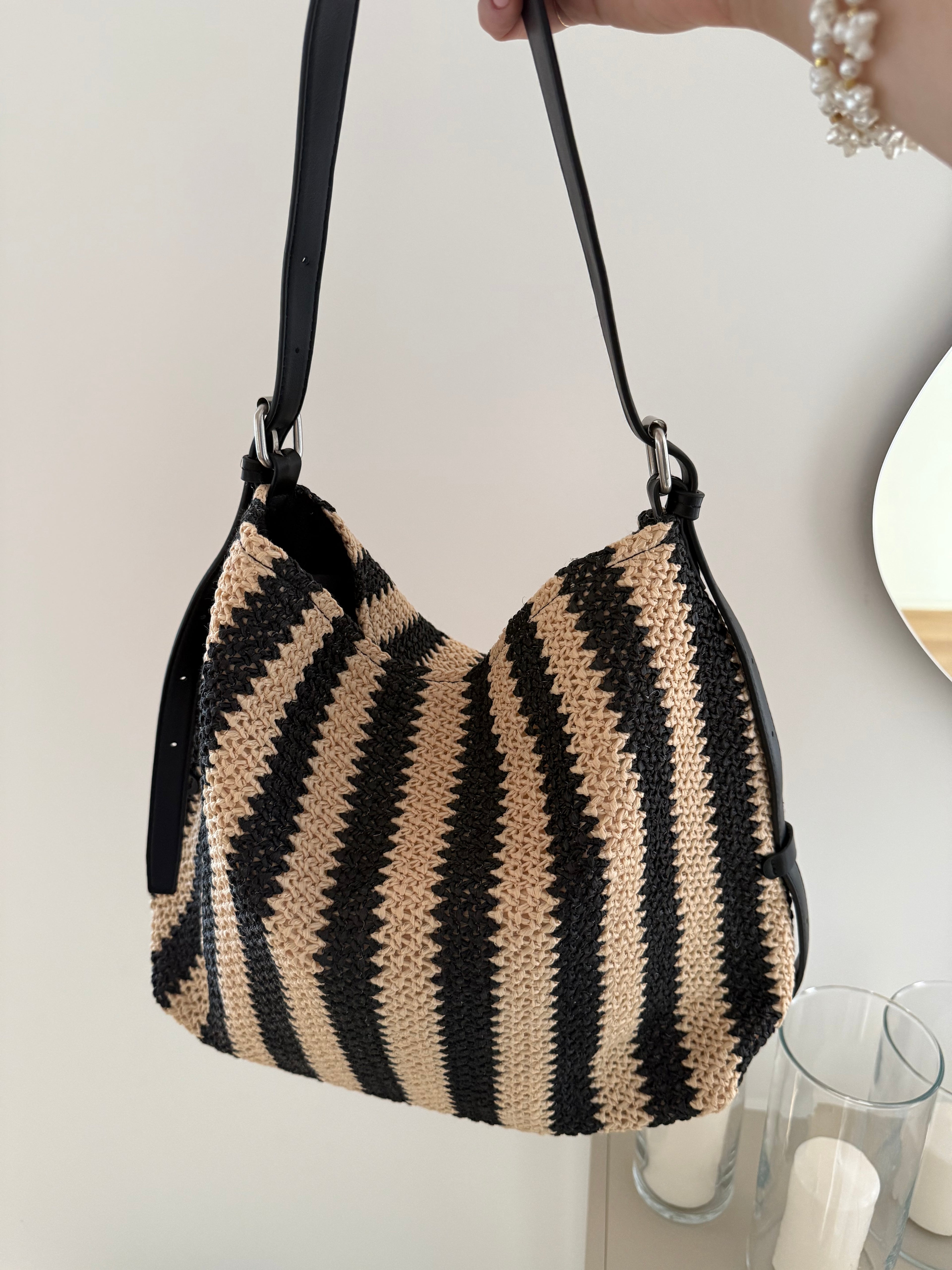 Bag NIZZA in rafia a righe