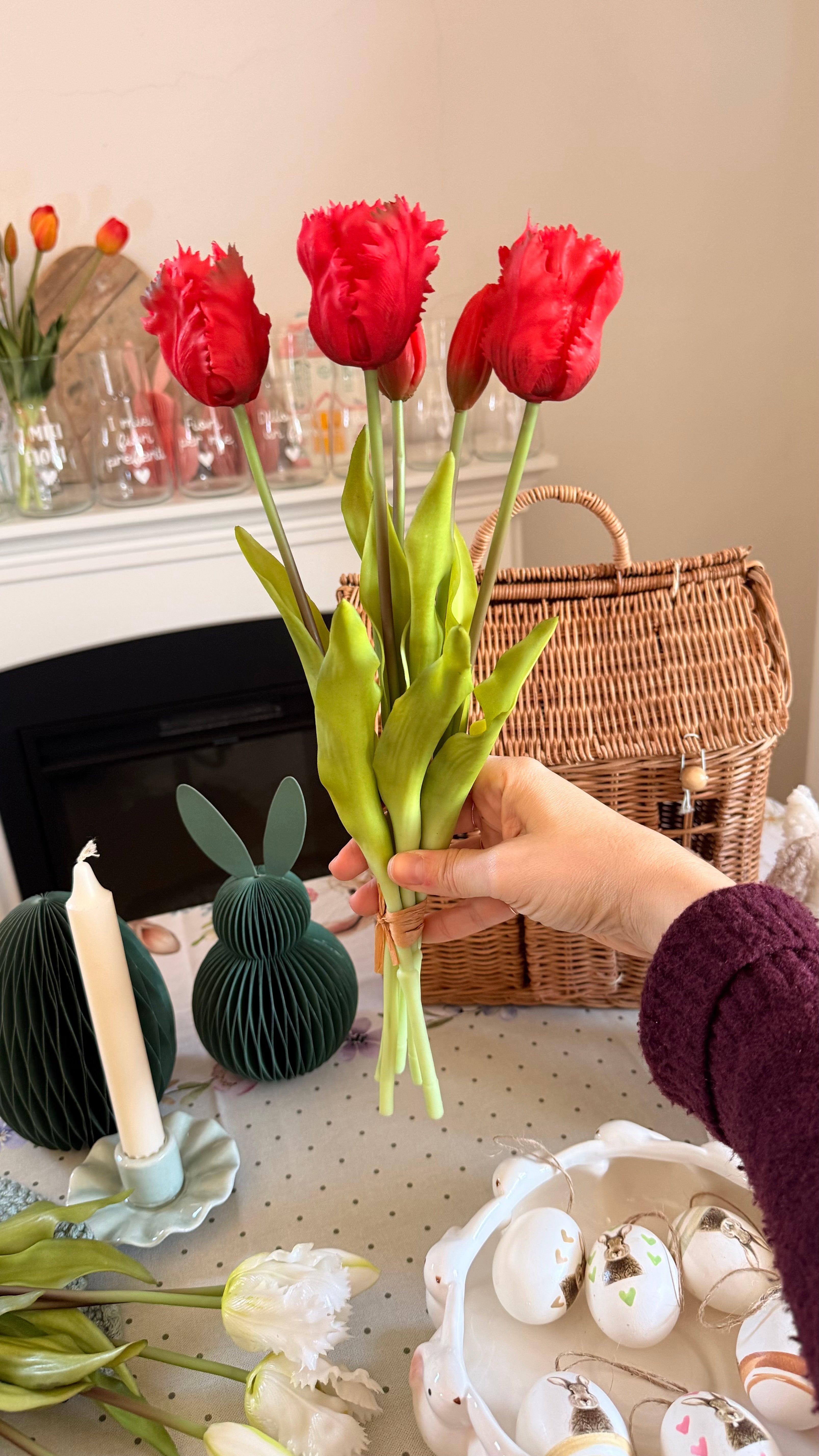 Mazzo TULIPANI SFRANGIATI 40cm - 8 varianti colore