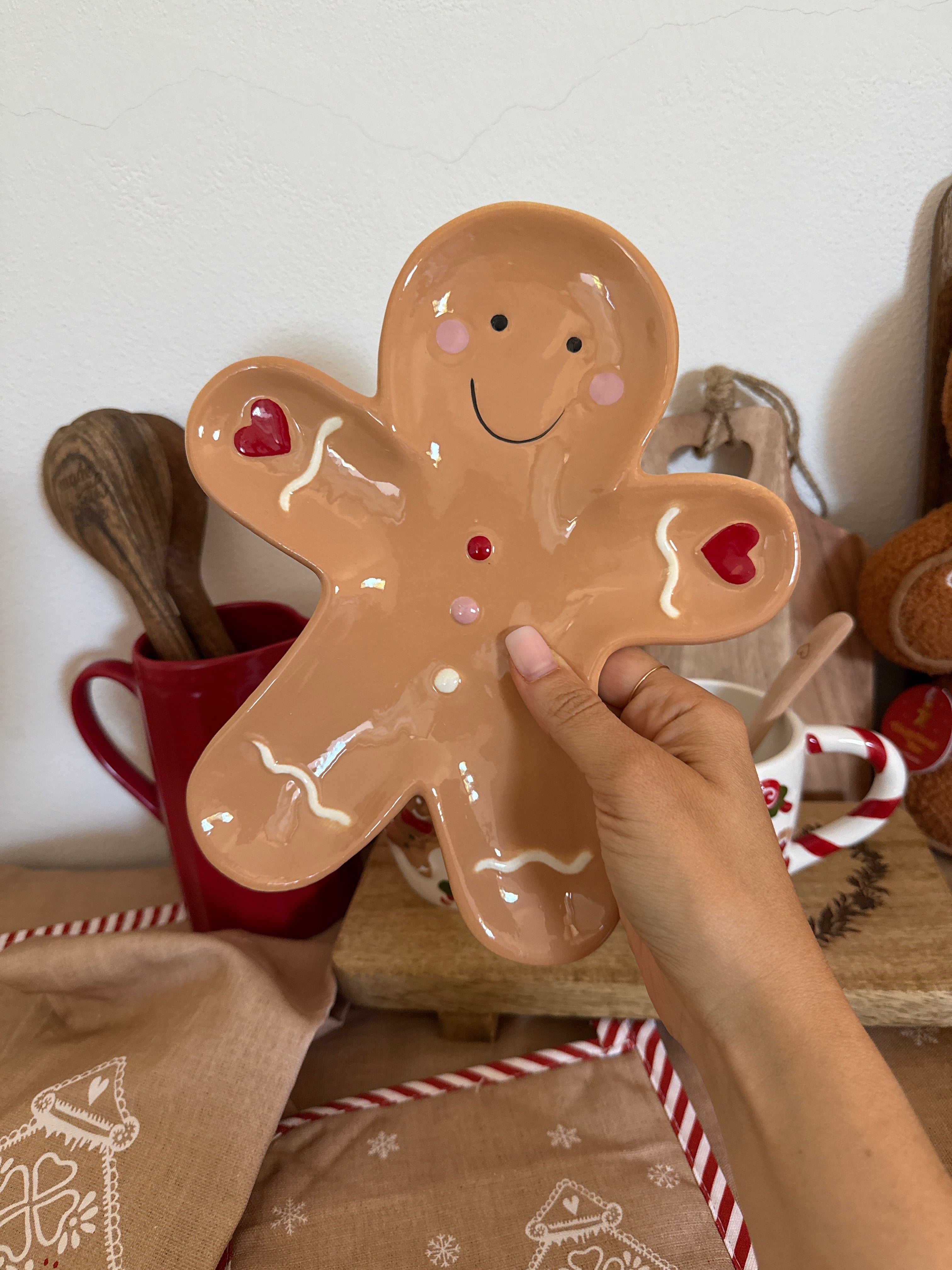 Vassoio piatto in ceramica GINGERBREAD