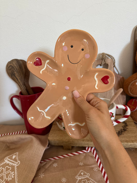 Vassoio piatto in ceramica GINGERBREAD