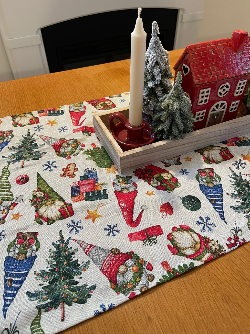 Runner in lurex GNOMI HOLIDAY  45x140cm