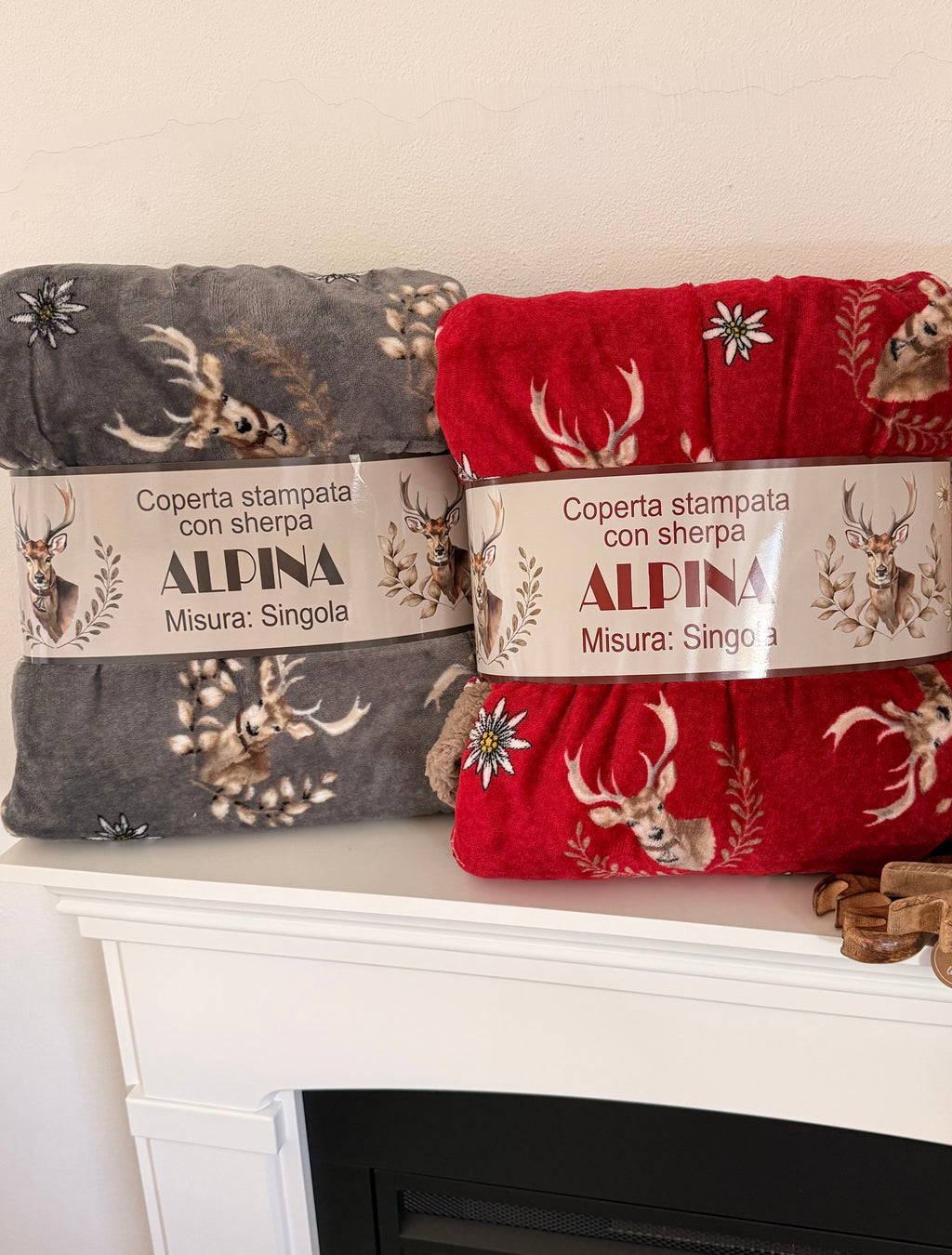 Coperta singola ALPINA con sherpa - 2 colori